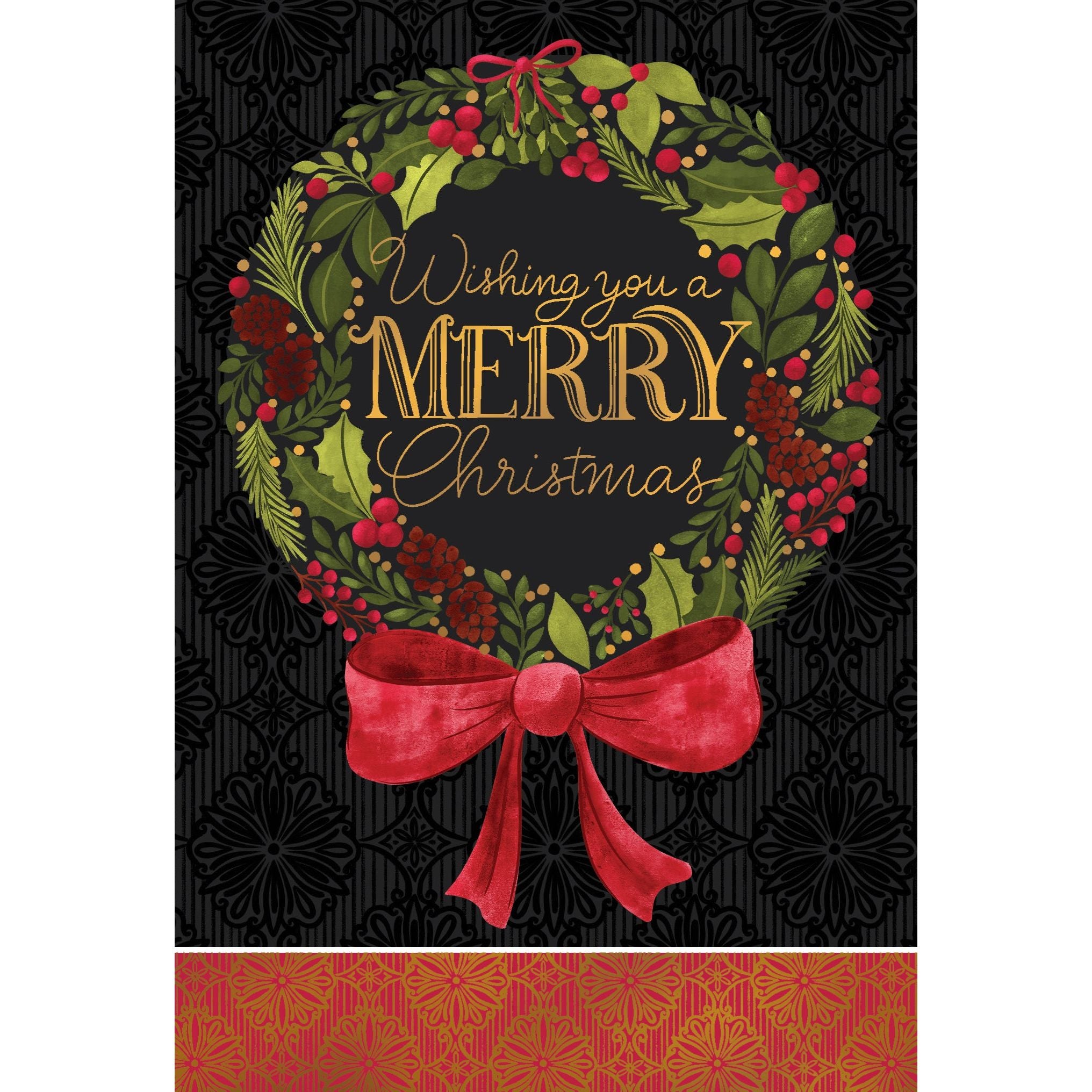 Holly Wreath Christmas Card